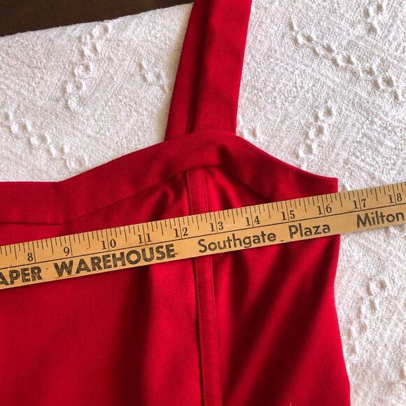 INC Red Fit & Flare Mini Dress Square Neck Sleeveless M Holiday Party Date Night - Picture 9 of 13